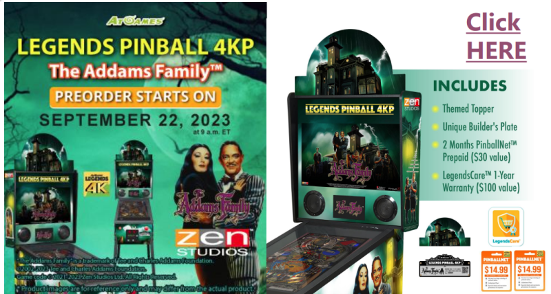 Preorder- Legends Pinball 4KP - The Addams Family™ (Standard Edition)