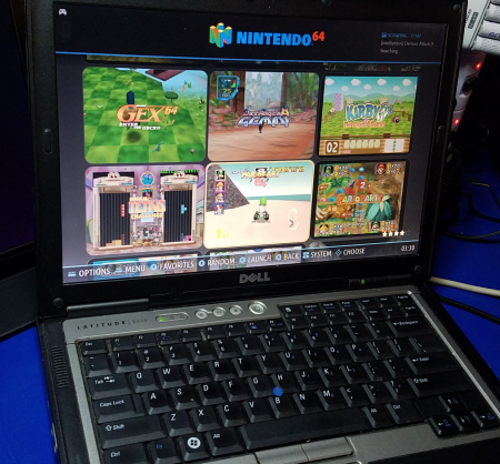 Nintendo 64 emulator on a Dell laptop.