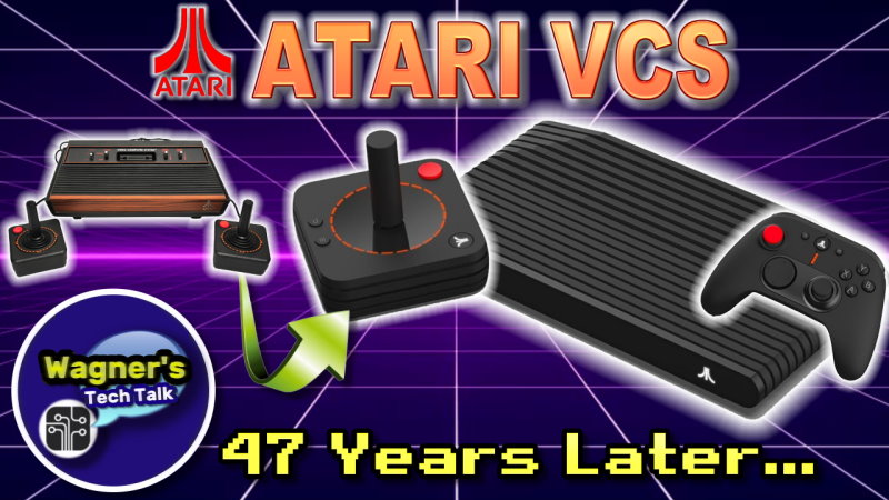 A video game controller is shown next to the atari vcs.